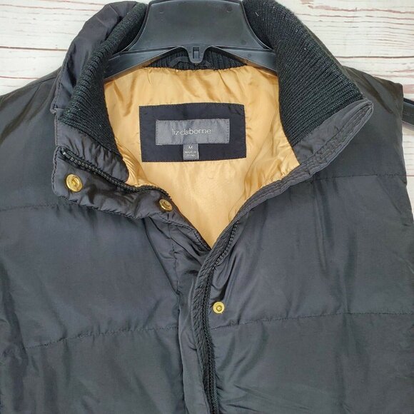 Liz Claiborne Medium Puffer Full Zip Black Vest - Picture 4 of 12